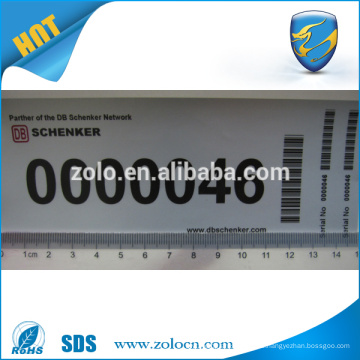 2016 schwer zu verkratzen metallisierte silberne Polyester PET Kleber Seriennummer Barcode Etiketten für Geschirr